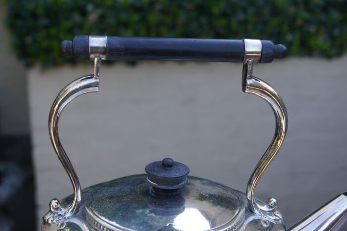 Edwardian Silver Plated Tea Kettle on Stand - Image 5