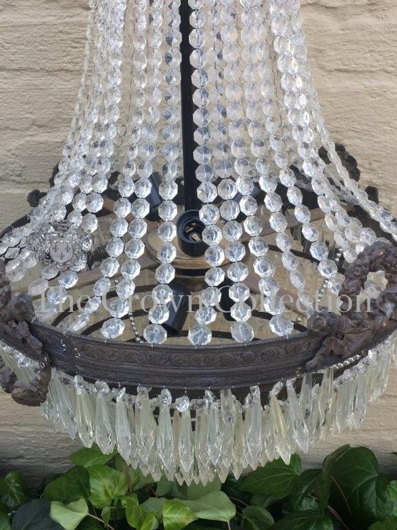 Chandeliers Antique French Basket Style Crystal Chandelier Was Antique French Basket Style Crystal Chandelier