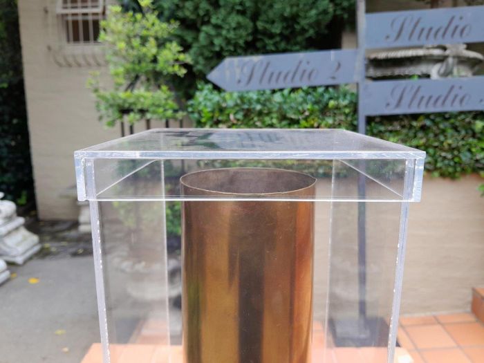 Brass Cannon Shell Circa 1955 in Perspex Box - Image 5