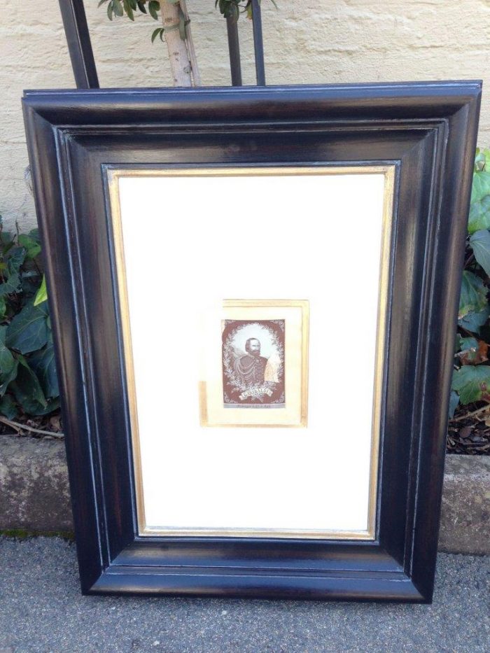 Framed Embroidered Silk of Italian General Giuseppe Garibaldi