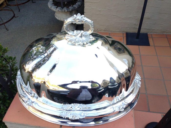 A 20th Century Ornate and Large Size Silver Plated Food Dome ND - Image 3