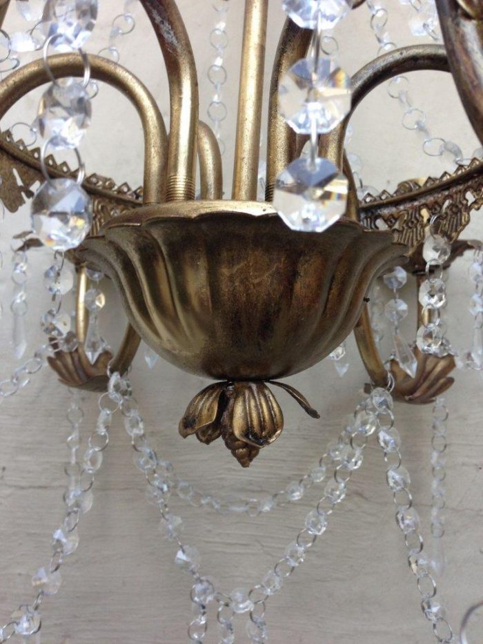 Vintage Glass/Crystal Chandelier - 6 Arm - Image 8