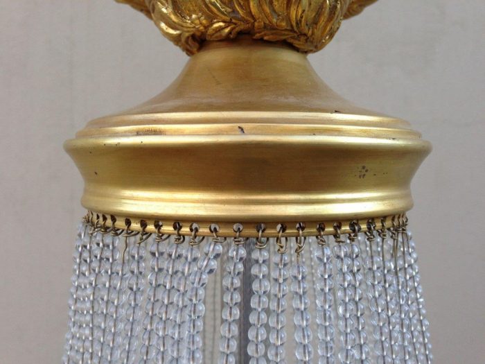 A 20th Century Empire Style Brass and Crystal Chandelier - Image 6