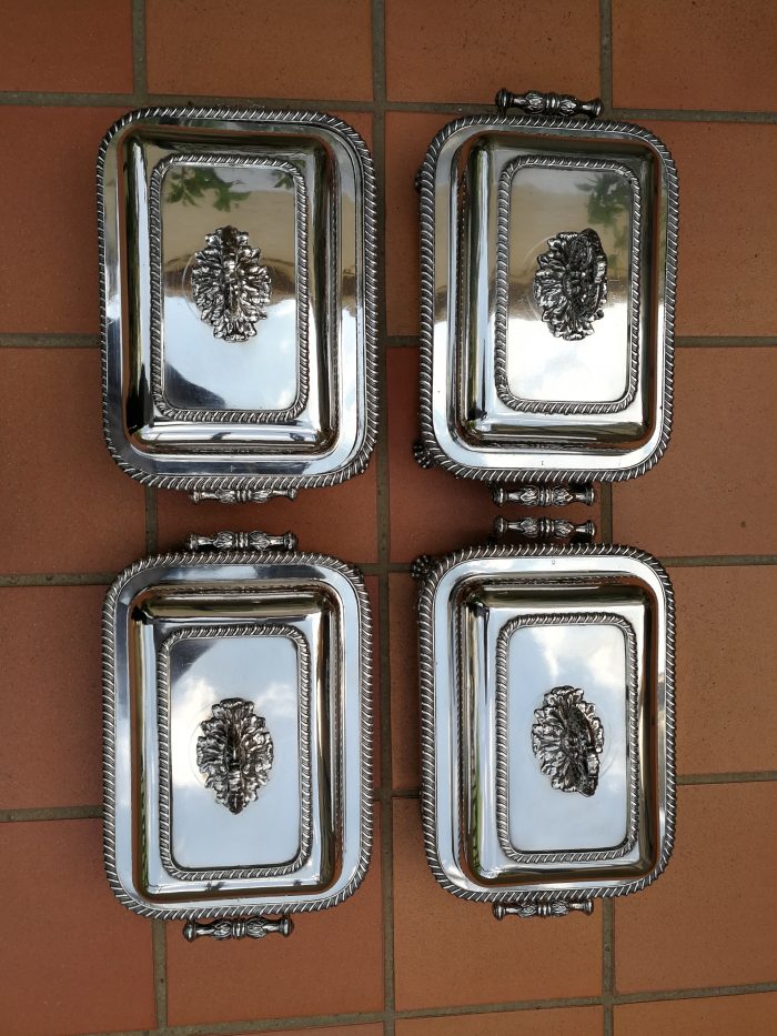 A Late 18th Century Set of 4 Old Sheffield Plate Entree Dishes and Warming Dishes - Image 3