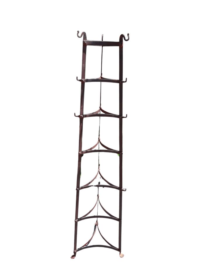 Antique metal pot rack, 19th century