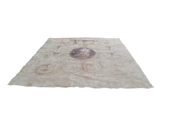 A French Style Wall Hanging on Canvas of Large Proportion