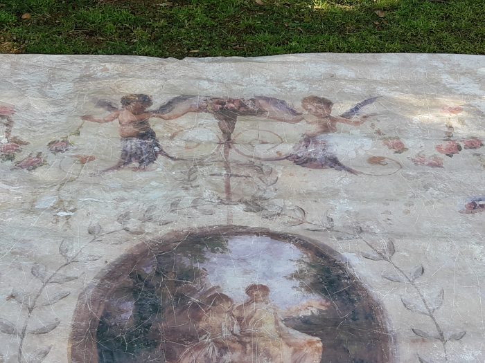 A French Style Wall Hanging on Canvas of Large Proportion - Image 9