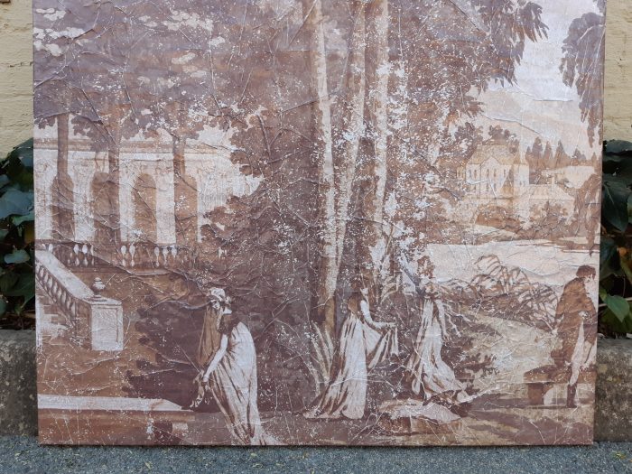 A Large Wall Painting Depicting Ladies In A Scenic Garden - Image 4