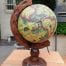 Vintage Old World Globe On Carved Oak Wooden Stand