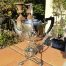 Silver plate Queen Anne tea pot on stand