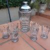 An 8-piece Czech Art Deco Crystal Cocktail Set circa 1930s  plus 6 x matching shot glasses(Minor nicks and chip to 2 x glasses) - Image 2