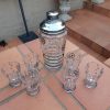 An 8-piece Czech Art Deco Crystal Cocktail Set circa 1930s  plus 6 x matching shot glasses(Minor nicks and chip to 2 x glasses) - Image 3