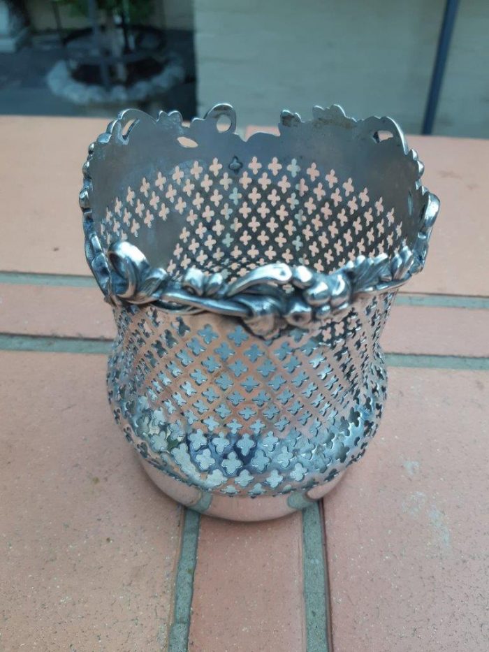 19th Century Silver Plate Wine Coaster, Initials AMM - Image 3