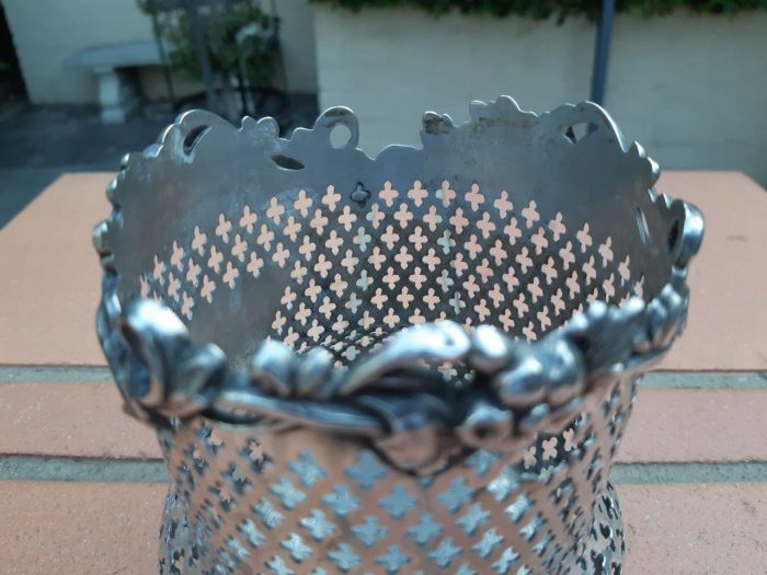 19th Century Silver Plate Wine Coaster, Initials AMM - Image 4