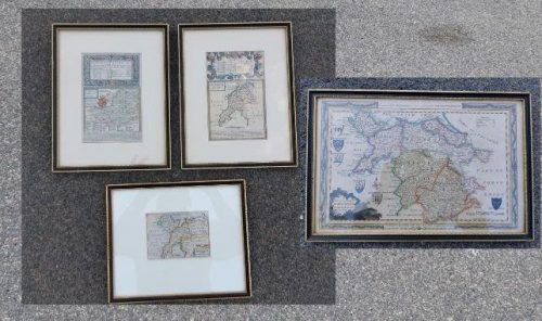 A Set Of Four (4)  Antique Maps Of Wales