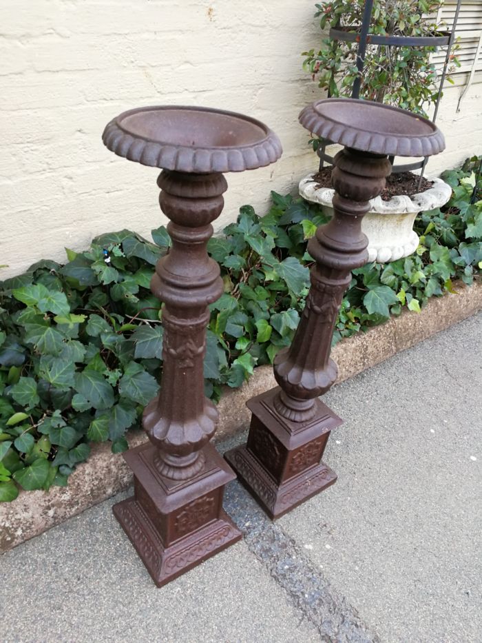 Pair Of Large Antique Cast Iron Candleholder - Image 5