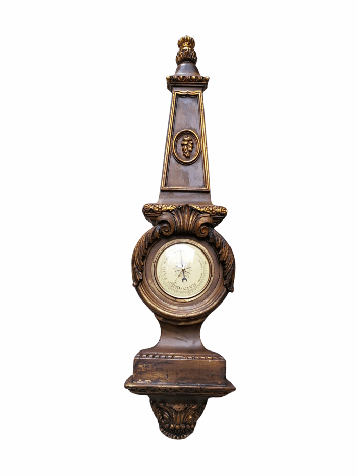 Massive Carved Heavy Giltwood Barometer. 1200cmh Made In Western Germany  From An Estate Sale In The Usa