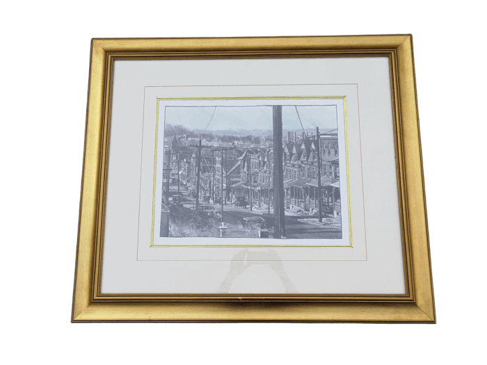 An Oil & Water Colour Framed Print Depicting The Vintage City Of Pennsylvania