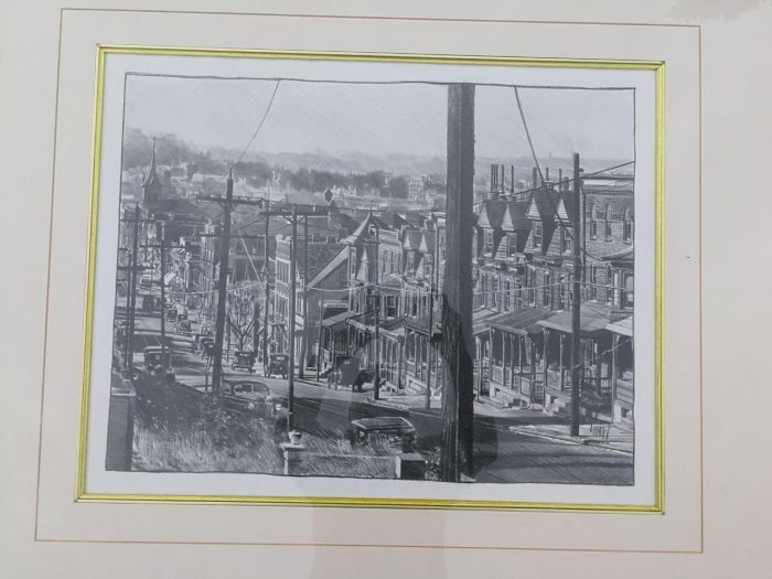 An Oil & Water Colour Framed Print Depicting The Vintage City Of Pennsylvania - Image 4