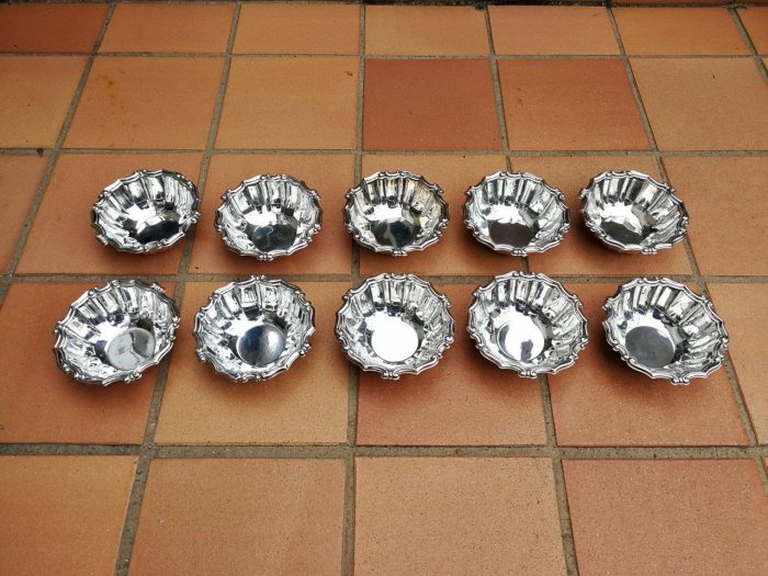 A Set Of 10 20th Century Silverplated Dessert Bowls