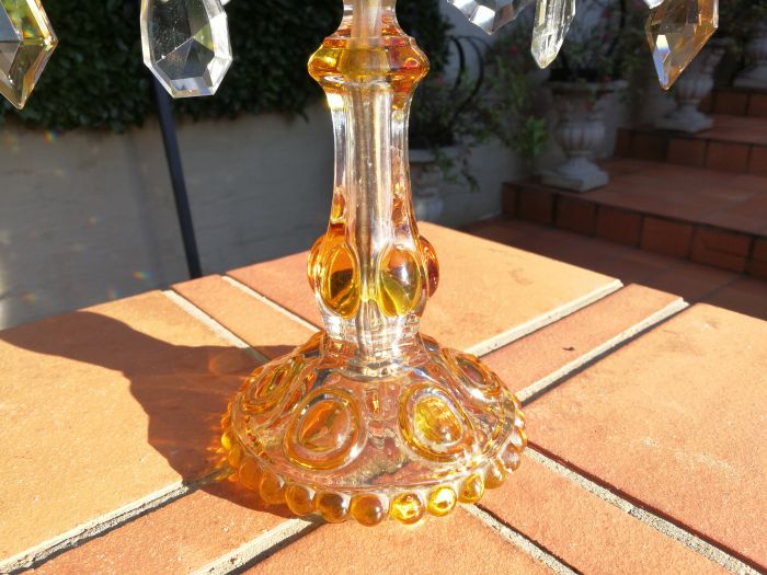A Pair Of Glass And Metal Lustre Candelabra ND - Image 8