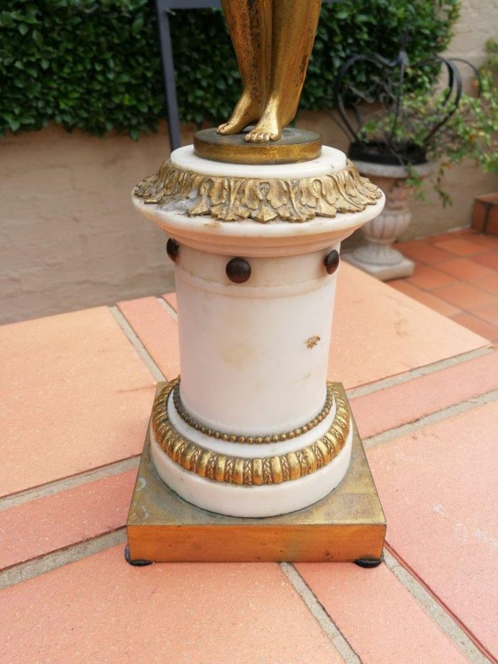 19th Century pair of French ormolu bronze candelabras - Image 6