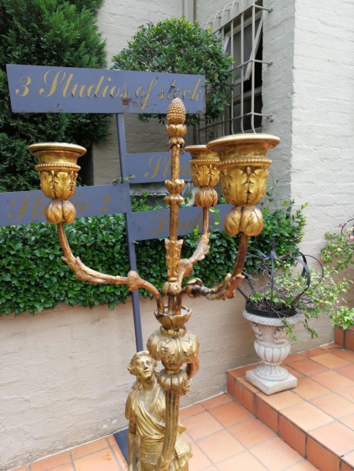 19th Century pair of French ormolu bronze candelabras - Image 7