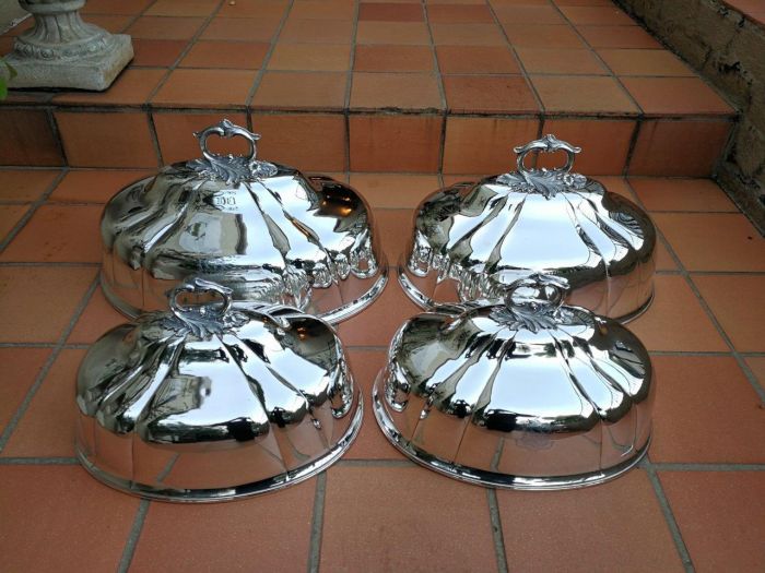 A Set Of Four Silver-Plate Food Domes - Image 2