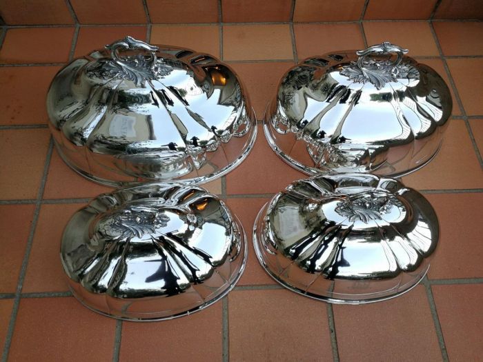 A Set Of Four Silver-Plate Food Domes - Image 3