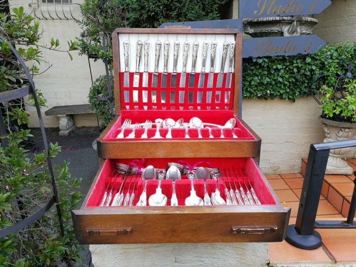 A canteen of Victorian 12 place silver plated Queens pattern cutlery