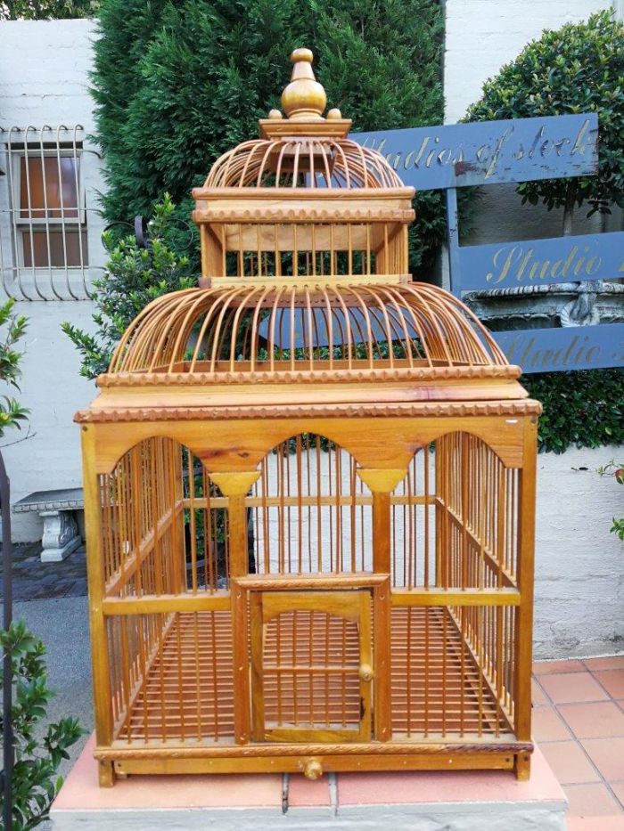 A Vintage Wooden Birdcage