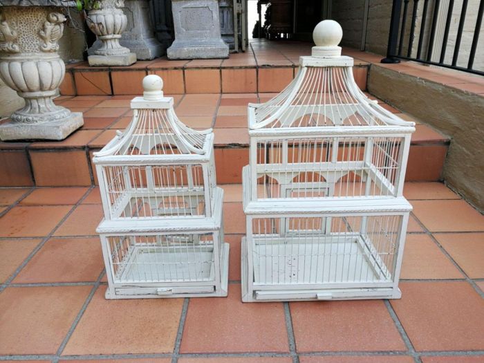 A  Pair of Antique / Vintage Graduated Birdcages ND - Image 2