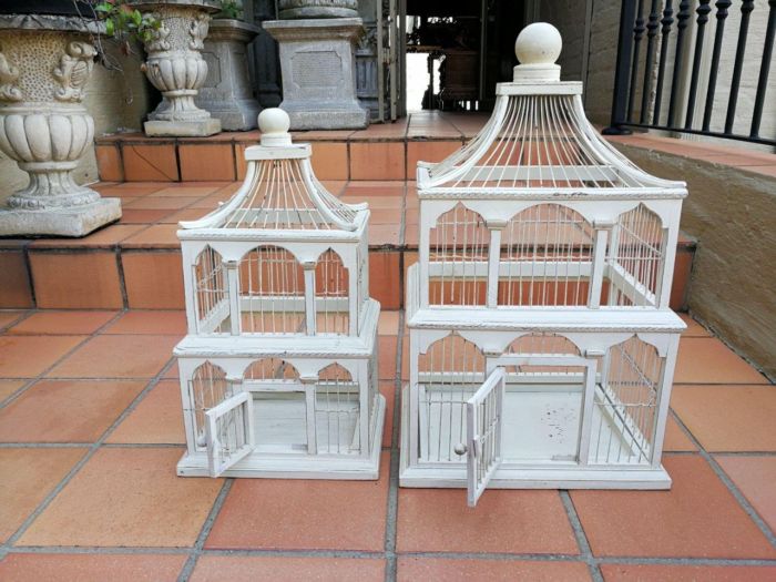 A  Pair of Antique / Vintage Graduated Birdcages ND - Image 5