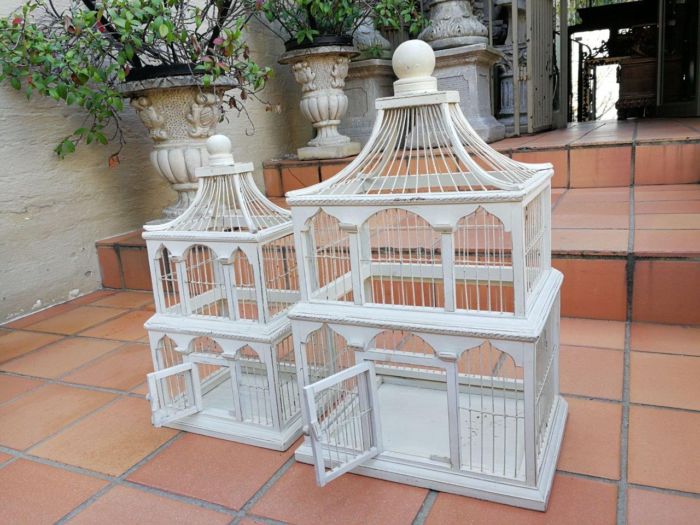 A  Pair of Antique / Vintage Graduated Birdcages ND - Image 6