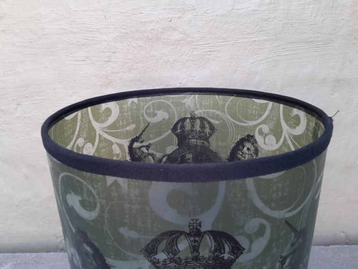 A Hand-made Lampshade with Crown and Lion (excludes lamp) - Image 8