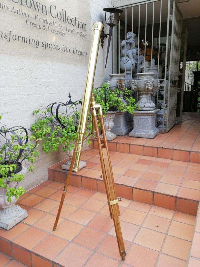 A Large Brass Stanley/ London Telescope on Tripod With Brass Fittings - Image 3