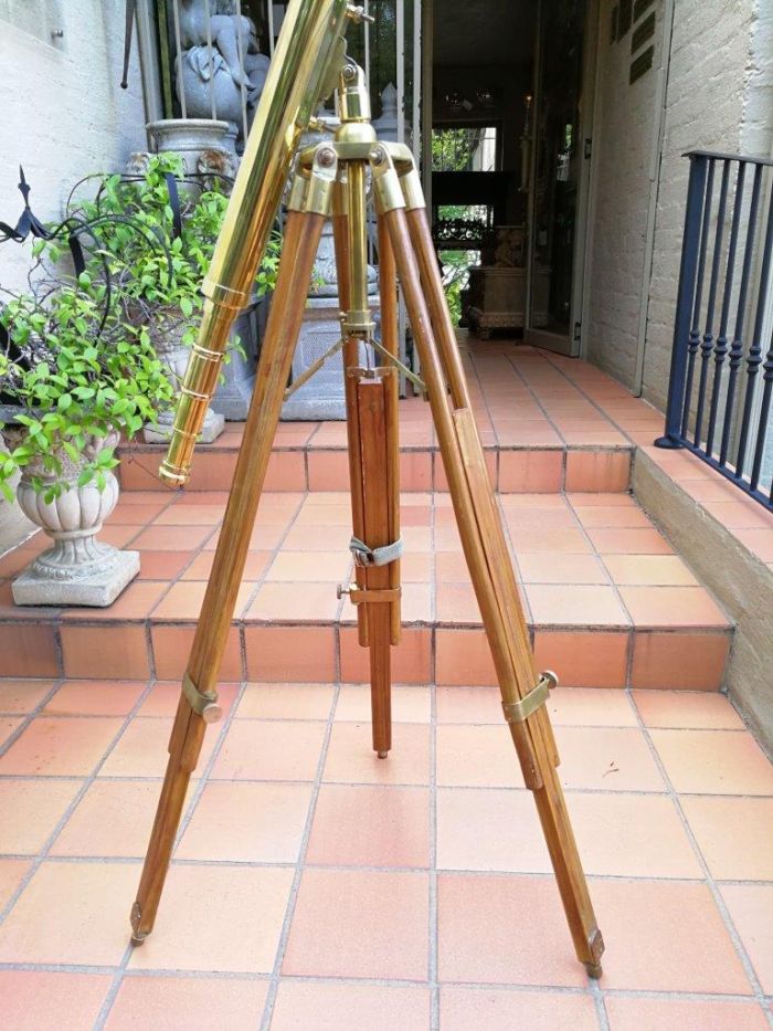 A Large Brass Stanley/ London Telescope on Tripod With Brass Fittings - Image 5