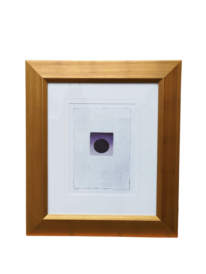 An Abstract Composition with Black Circle Lithograph, Signed, 2002. Hannes Harrs