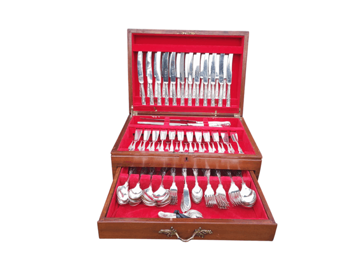 A Comprehensive Cooper Bros Kings Pattern Silver-Plated Twelve Place Cutlery Set In A Canteen