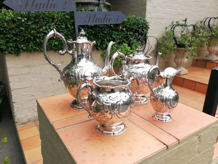 A Antique Four Pie3ce Tea And Coffee Set  E.P.N.S/Silver With Hallmarks - Image 3