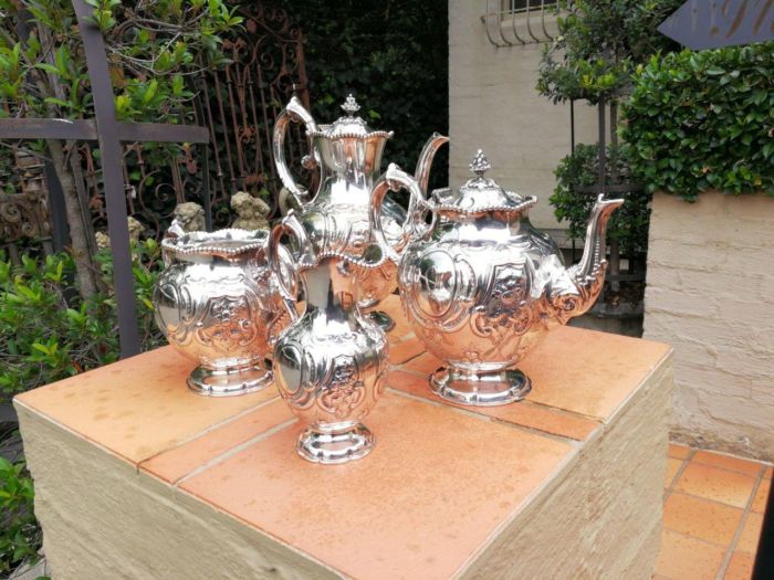 A Antique Four Pie3ce Tea And Coffee Set  E.P.N.S/Silver With Hallmarks - Image 4