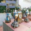A Late 19th Century French Hand-Painted Five Piece Clock Garniture Set - Image 3