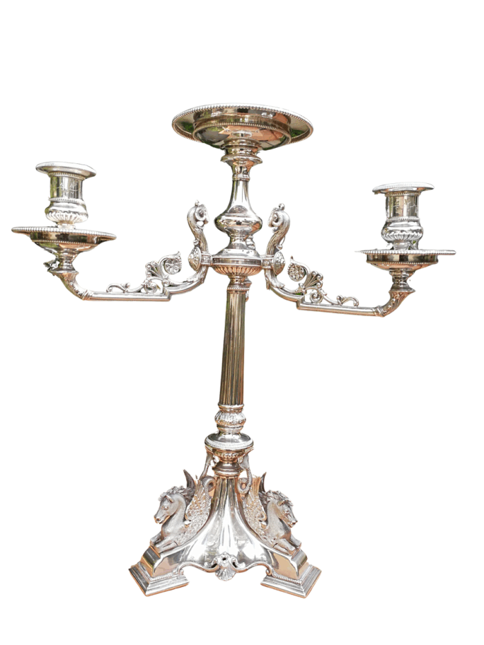 A Victorian Silver-Plate Candelabra