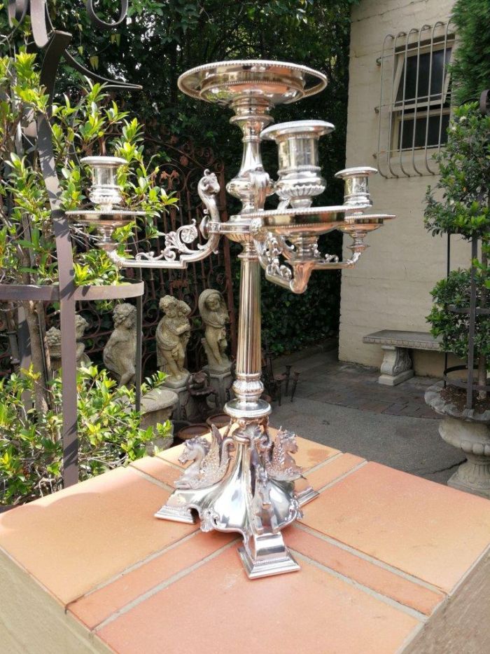 A Victorian Silver-Plate Candelabra - Image 3