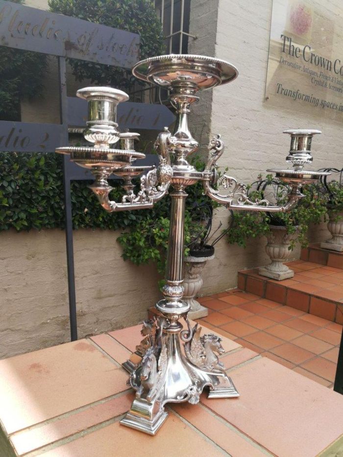 A Victorian Silver-Plate Candelabra - Image 4