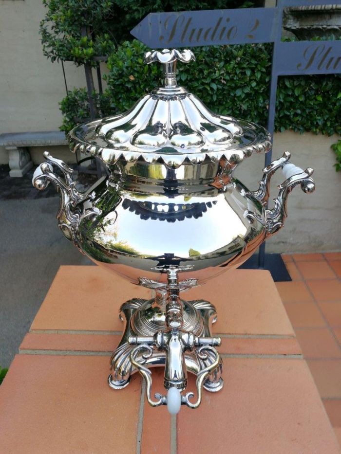 A 19th Century Large Silver-Plate Samovar