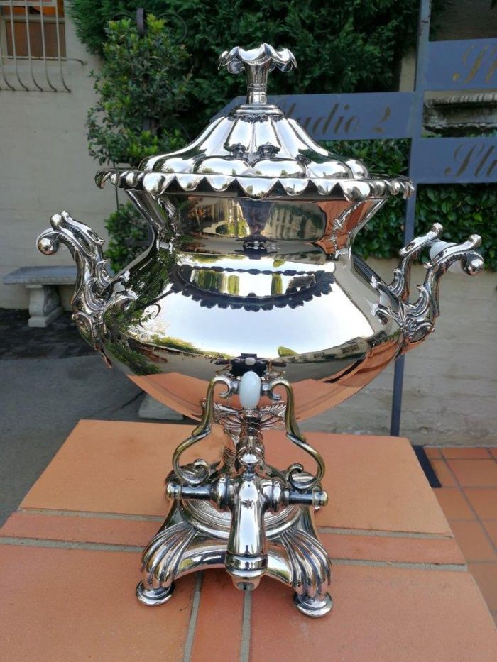 A 19th Century Large Silver-Plate Samovar - Image 3