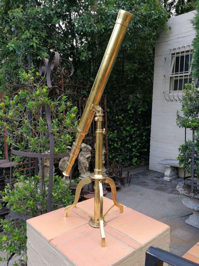 An Antique Brass Telescope On Tripod  By Stanley, London - Image 3