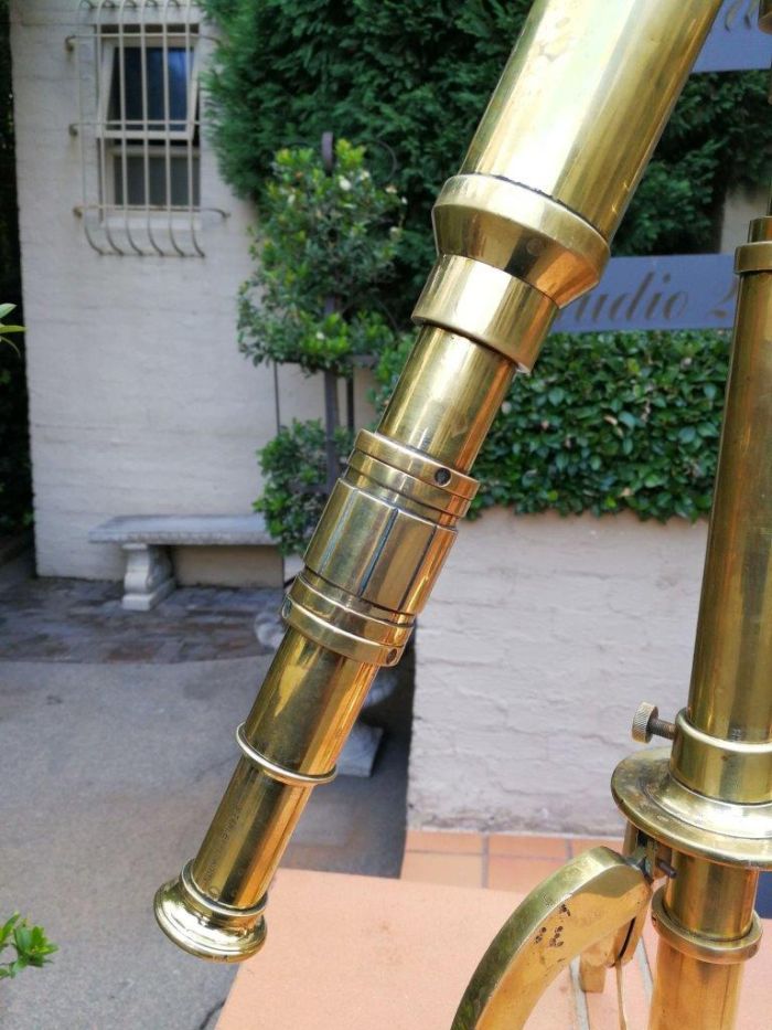 An Antique Brass Telescope On Tripod  By Stanley, London - Image 5
