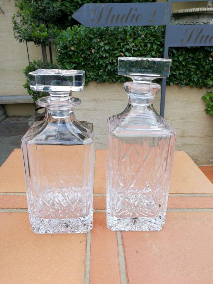 A Set Of Two Cut Crystal Decanters - Image 2